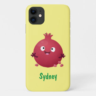 かわいい幸せなザクロのフルーツマンガ iPhone 11 ケース