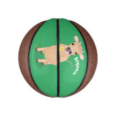 かわいい幸せなジャージー牛と花の漫画 ミニバスケットボール (縦)