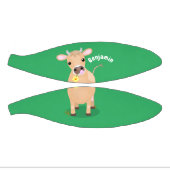 かわいい幸せなジャージー牛と花の漫画 ミニバスケットボール (パネル)