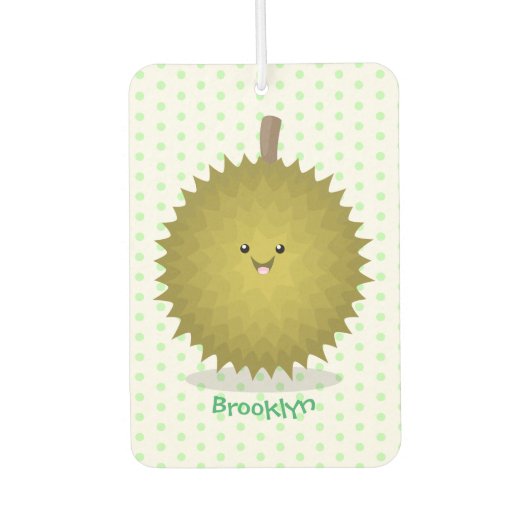 かわいい幸せなジュリアン漫画イラストレーション カーエアーフレッシュナー (正面)