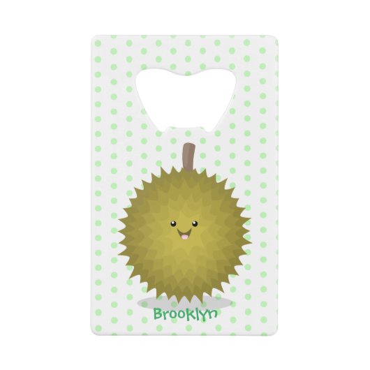 かわいい幸せなジュリアン漫画イラストレーション クレジットカード栓抜き (正面)