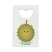 かわいい幸せなジュリアン漫画イラストレーション クレジットカード栓抜き (裏面)