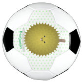 かわいい幸せなジュリアン漫画イラストレーション サッカーボール (回転)