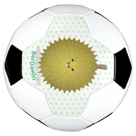 かわいい幸せなジュリアン漫画イラストレーション サッカーボール (回転)