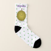 かわいい幸せなジュリアン漫画イラストレーション ソックス (左内側)