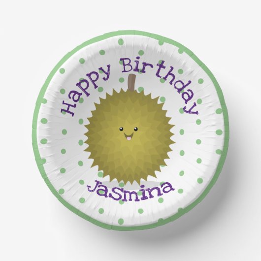 かわいい幸せなジュリアン漫画イラストレーション ペーパーボウル (正面)