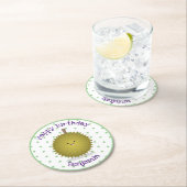 かわいい幸せなジュリアン漫画イラストレーション ラウンドペーパーコースター (インサイチュ)