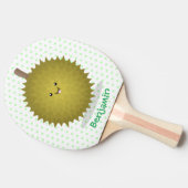 かわいい幸せなジュリアン漫画イラストレーション 卓球ラケット (横)