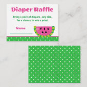 かわいい幸せなスイカおむつラッフルベビーシャワー エンクロージャーカード (正面/裏面)