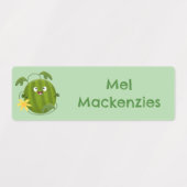 かわいい幸せなスイカの漫画パーソナライズされた ラベル (デザイン2)