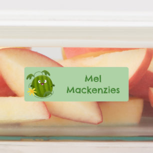 かわいい幸せなスイカの漫画パーソナライズされた ラベル