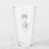 かわいい幸せなタキシード猫 タンブラーグラス (裏面)