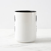 かわいい幸せなタキシード猫 ツートーンマグカップ (中央)