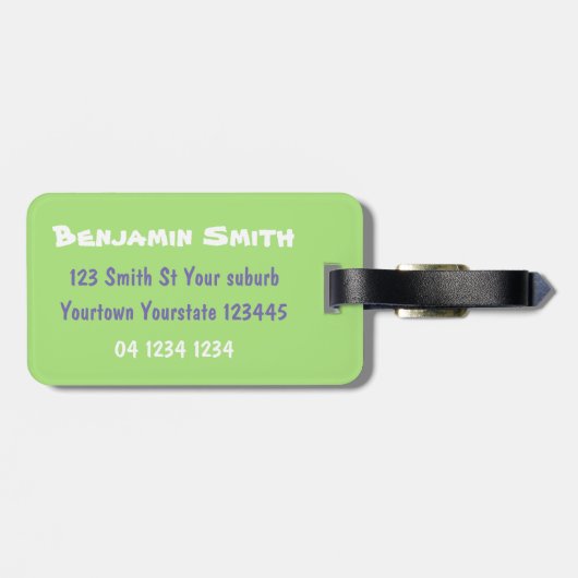 かわいい幸せなトゥーカンの笑顔の漫画 ラゲッジタグ (裏面横)