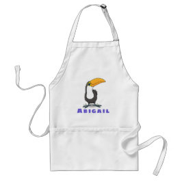 かわいい幸せなトゥーカン笑うエキゾチックな鳥の漫画 スタンダードエプロン