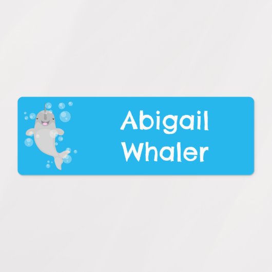 かわいい幸せなナショールの泡の漫画パーソナライズされた ラベル (デザイン2)