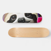 かわいい幸せなナマケモノと花 スケートボード (横)