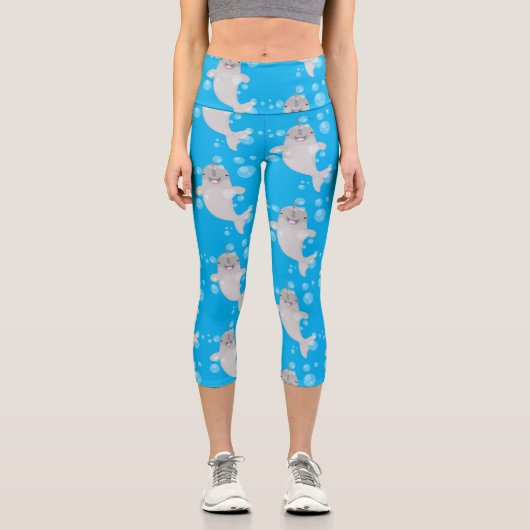 かわいい幸せなナールウォバブルアニメイラストレーション カプリレギンス (正面)