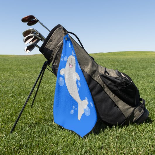 かわいい幸せなナールウォバブルアニメイラストレーション ゴルフタオル (グリーン)