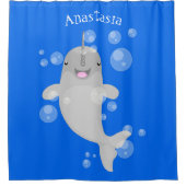 かわいい幸せなナールウォバブルアニメイラストレーション シャワーカーテン (正面)