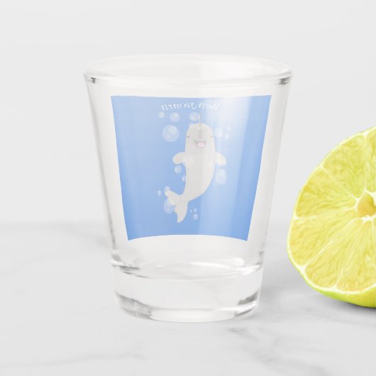 かわいい幸せなナールウォバブルアニメイラストレーション ショットグラス (裏面)