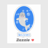 かわいい幸せなナールウォバブルアニメイラストレーション シール (シート)