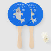 かわいい幸せなナールウォバブルアニメイラストレーション ハンドファン (正面&裏面)