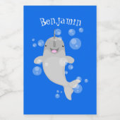 かわいい幸せなナールウォバブルアニメイラストレーション フードラベル (シングルラベル)