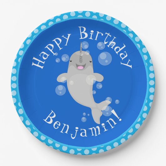 かわいい幸せなナールウォバブルアニメイラストレーション ペーパープレート (正面)