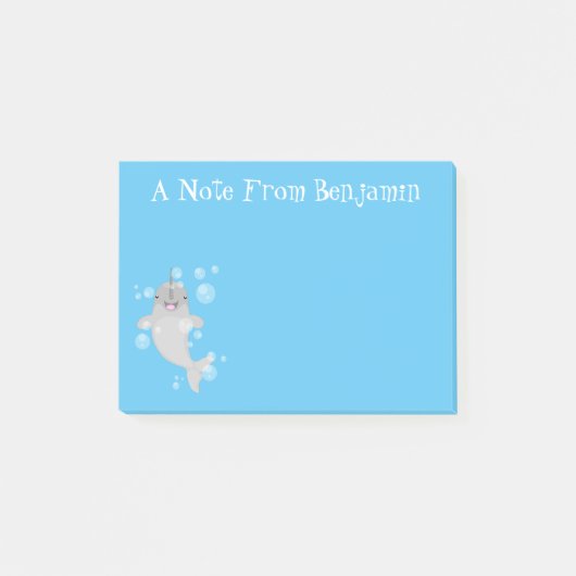 かわいい幸せなナールウォバブルアニメイラストレーション ポストイット (正面)