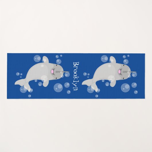 かわいい幸せなナールウォバブルアニメイラストレーション ヨガマット (正面(横))