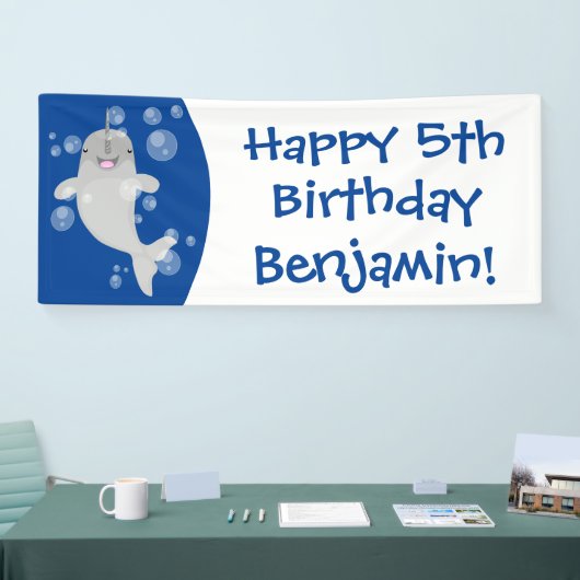 かわいい幸せなナールウォバブルアニメイラストレーション 横断幕 (トレードショー)