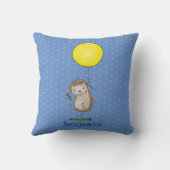 かわいい幸せなハリネズミの風船イラスト クッション (裏面)