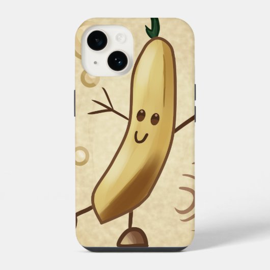 かわいい幸せなバナナ iPhoneケース (裏面)