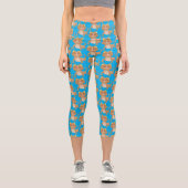 かわいい幸せなヒゲトカゲの漫画 カプリレギンス (正面)