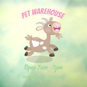 かわいい幸せなビリーヤギの漫画 ウィンドウサイン (シート3)