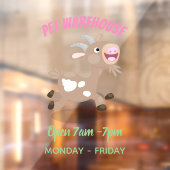 かわいい幸せなビリーヤギの漫画 ウィンドウサイン (シート2)