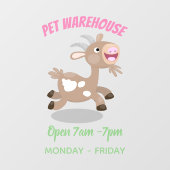 かわいい幸せなビリーヤギの漫画 ウィンドウサイン (シート)