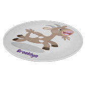 かわいい幸せなビリーヤギの漫画 カッティングボード (角)