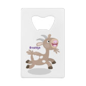 かわいい幸せなビリーヤギの漫画 クレジットカード栓抜き (裏面)