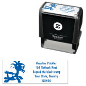 かわいい幸せなビリーヤギの漫画 セルフインキングスタンプ (インサイチュ)