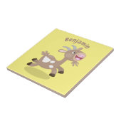 かわいい幸せなビリーヤギの漫画 タイル (側面)