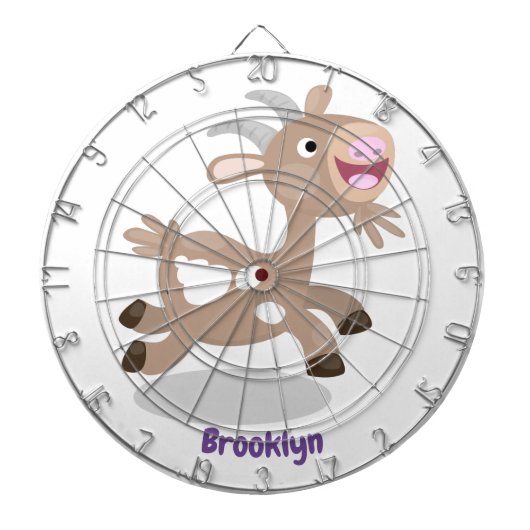 かわいい幸せなビリーヤギの漫画 ダーツボード (正面)