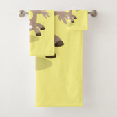 かわいい幸せなビリーヤギの漫画 バスタオルセット (インサイチュ)