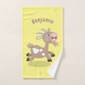 かわいい幸せなビリーヤギの漫画 バスタオルセット (ハンドタオル)