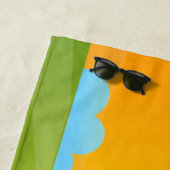 かわいい幸せなビリーヤギの漫画 ビーチタオル (インサイチュ)