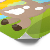 かわいい幸せなビリーヤギの漫画 ポスター (角)