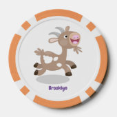 かわいい幸せなビリーヤギの漫画 ポーカーチップ (裏面)