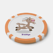 かわいい幸せなビリーヤギの漫画 ポーカーチップ (シングル)