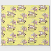 かわいい幸せなビリーヤギの漫画 ラッピングペーパー (フラット)